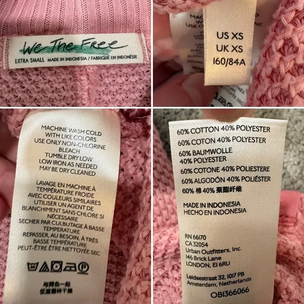 FP We The Free She’s A Keeper Mock Neck Puff Sleeve Pink Size XS